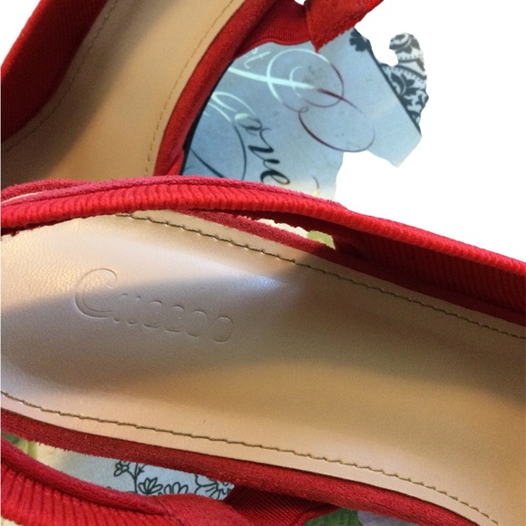 Cuccoo Red Knit Slingback Pumps Size 8.5 NWOT - Picture 4 of 6